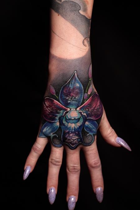 Tattoos - Orchid Hand Piece - 129732